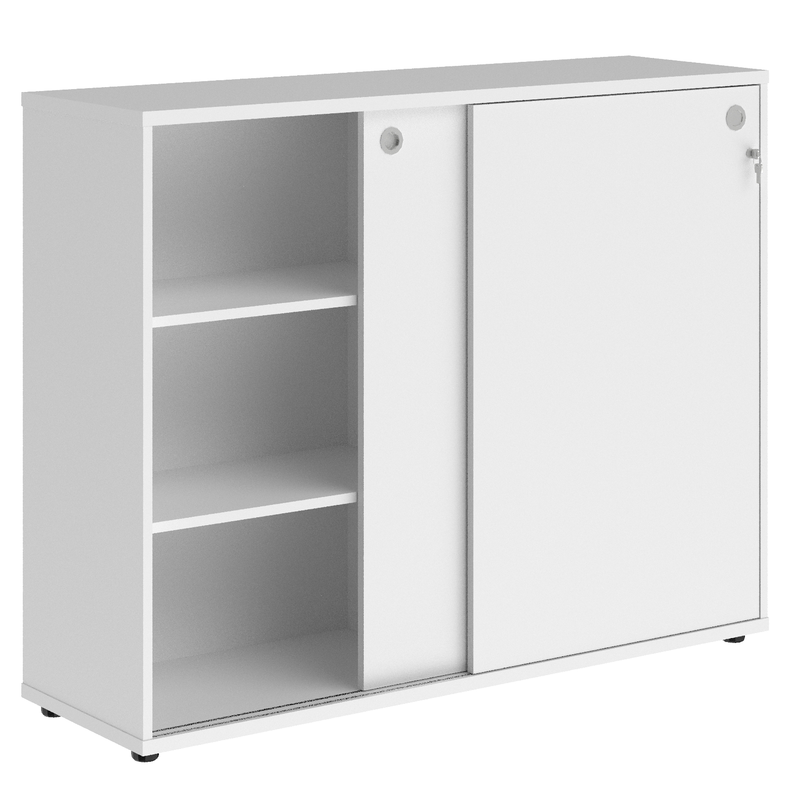 Шкаф средний со слайд дверьми XMC 1443 белый 1406*430*1115 Xten | Защита-Офис - интернет-магазин сейфов, кресел, металлической 