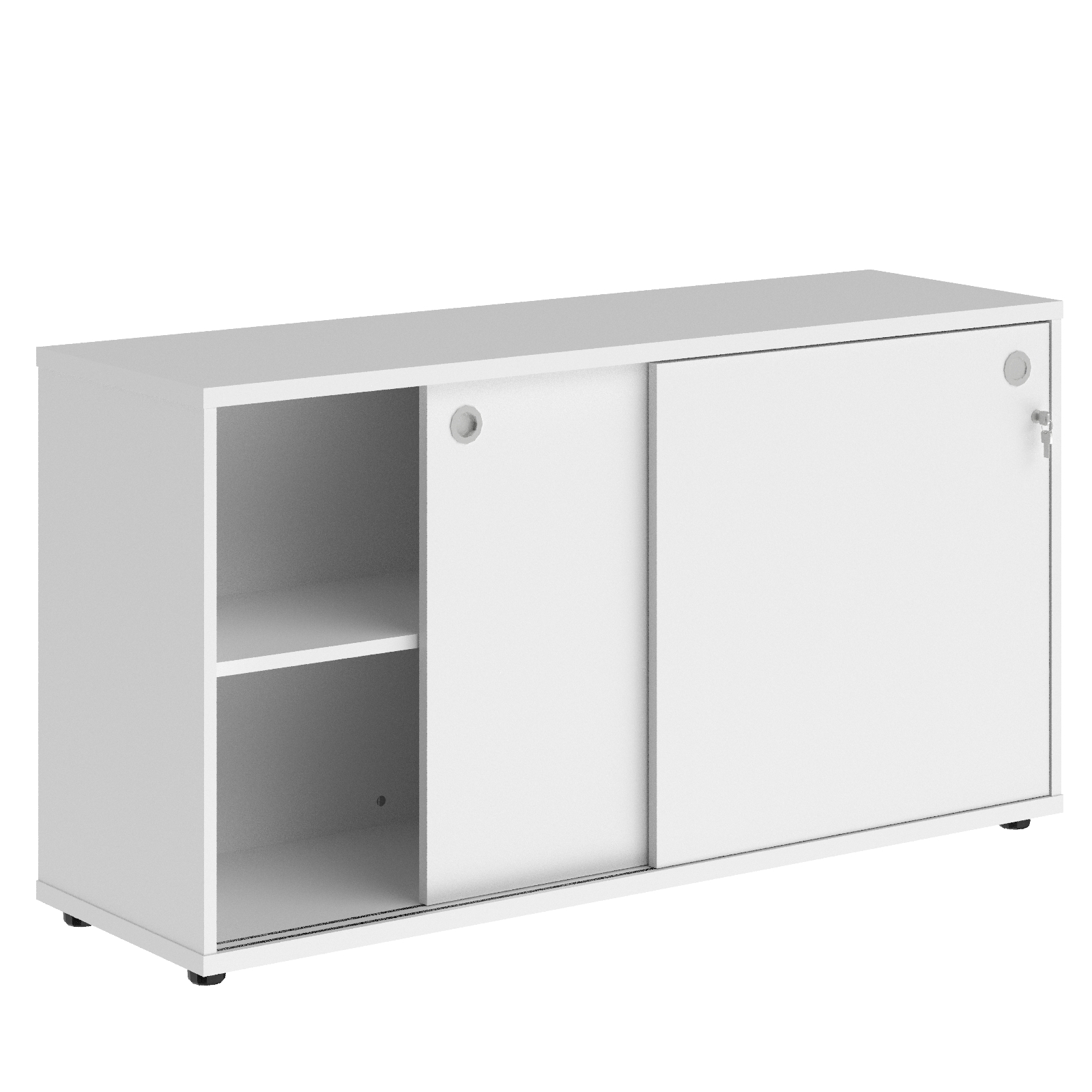 Шкаф низкий со слайд дверьми XLC 1443 белый 1406*430*750 Xten | Защита-Офис - интернет-магазин сейфов, кресел, металлической 