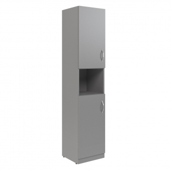 Шкаф колонка с 2-мя глухими малыми дверьми SR-5U.4(L) серый 386*375*1815 Simple