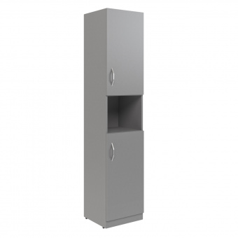 Шкаф колонка с 2-мя глухими малыми дверьми SR-5U.4(R) серый 386*375*1815 Simple