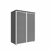 Шкаф со стеклянными дверьми в алюминиевой рамке с топом XMC 85.7 легно темный 856*432*1190 Xten | Защита-Офис - интернет-магазин сейфов, кресел, металлической 