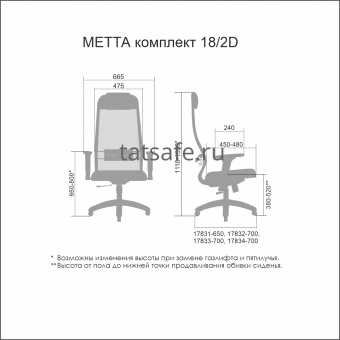 Кресло руководителя Metta комплект 18/2D CH | Защита-Офис - интернет-магазин сейфов, кресел, металлической йцу