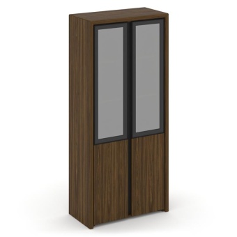 Corner Шкаф высокий широкий COR.ST-1.2R Орех Лоренцо/Графит/Сатин Черная Рама/Металл Графит 900*450* | Защита-Офис - интернет-магазин сейфов, кресел, металлической и офисной мебели в Казани и Йошкар-Оле