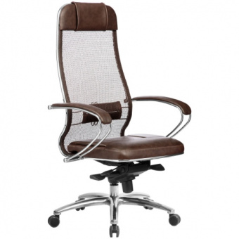 Кресло руководителя Samurai SL-1.03, коричневый | Защита-Офис - интернет-магазин сейфов, кресел, металлической йцу